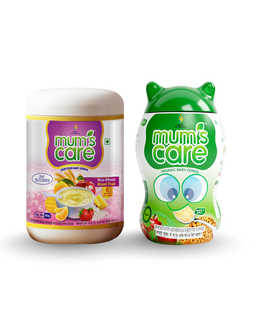 British Life Sciences Mum's Care Cereal - Mixed Fruit | Wheat & Apple (Combo Pack) | Nutritious Baby Cereal with Vitamins, Minerals & Iron | Easy Digestion, Boosts Immunity & Healthy Growth - shopbritishbiologicals