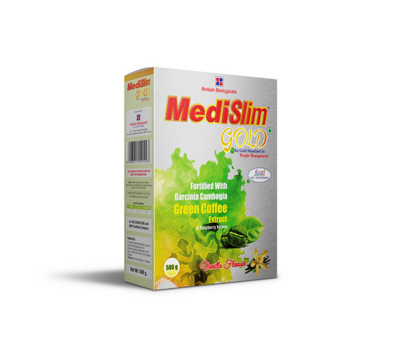 British Biologicals Medislim Gold | Advanced Weight Management Meal Replacement | High Protein, Low Fat & Sugar Free | With Essential Vitamins & Minerals | Garcinia Cambogia, Raspberry, Ketone | 500g Pack - shopbritishbiologicals