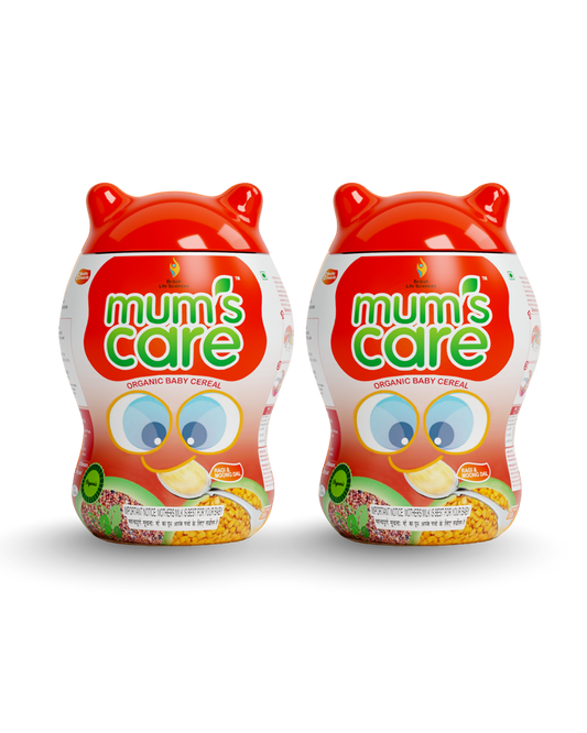 British Life Sciences Mumscare Cereal Ragi & Moongdhal | Rich in Iron, Calcium & Protein | Easy to Digest Baby Food for Strong Growth & Immunity | No Preservatives | Pack of 2 (300g Each) - shopbritishbiologicals
