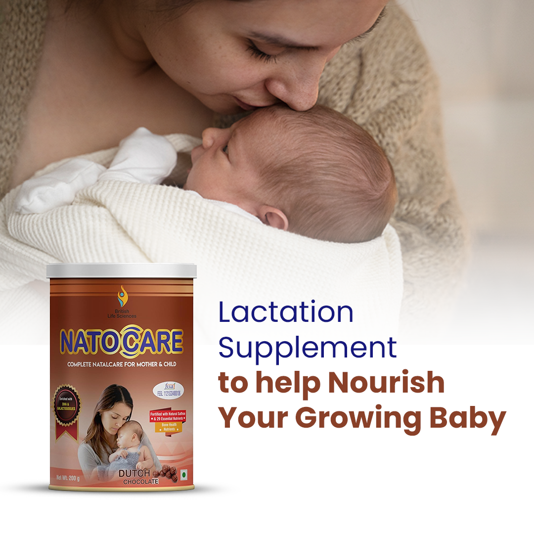 British Life Sciences Natocare Lactation Supplement | Breastfeeding Supplement | Shatavari, Silymarin & Fenugreek Extracts | Healthy Breast Milk Supply | Calcium & Vitamin D | Dutch Chocolate Flavor | 200g - shopbritishbiologicals