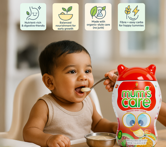 British Life Sciences Mum’s Care Baby Cereal | Ragi & Moongdal Cereal | Certified Organic Ingredients | From 6 Month Onwards | Infant Cereal | Protein, Calcium & Iron for Babies | Easy to Digest | Rich in Fibre | 400 gm - shopbritishbiologicals