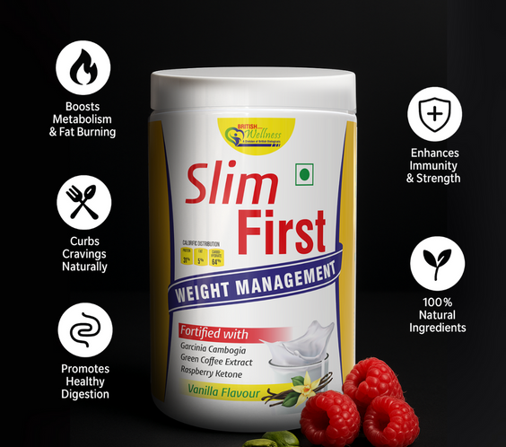 British Life Sciences SlimFirst Weight Management Shake | 32 Essential Nutrients | Whey Protein | Sugar-Free & Gluten-Free | Cholesterol-Free | Digestive Support, Low-Calorie | 400 gm - shopbritishbiologicals