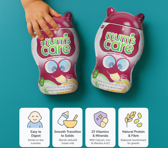 British Life Sciences Mum’s Care Baby Cereal | Rice & Moongdal Cereal | Certified Organic Ingredients | From 6 Month Onwards | Infant Cereal | Protein, Calcium & Iron for Babies | Easy to Digest | Rich in Fibre | 400 gm - shopbritishbiologicals