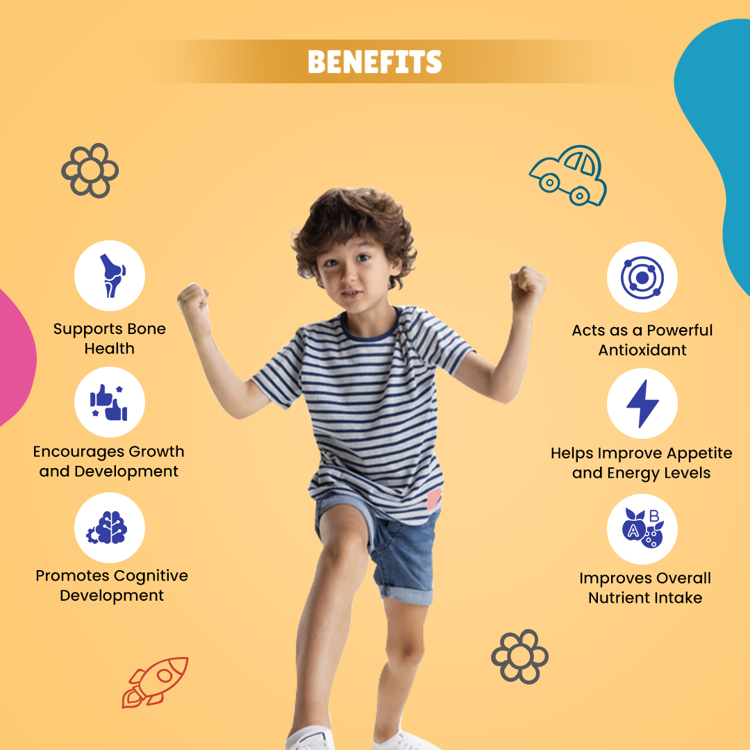 Happi Kidz Multivitamin Gummies for Toddlers & Kids | Daily Nutrition with 16 Essential Vitamins & Minerals |100% Natural | Vegetarian | Supports Immunity & Growth (Ages 2 & up) | Strawberry & Orange Flavour | 60 Count | Lab tested for purity - shopbritishbiologicals