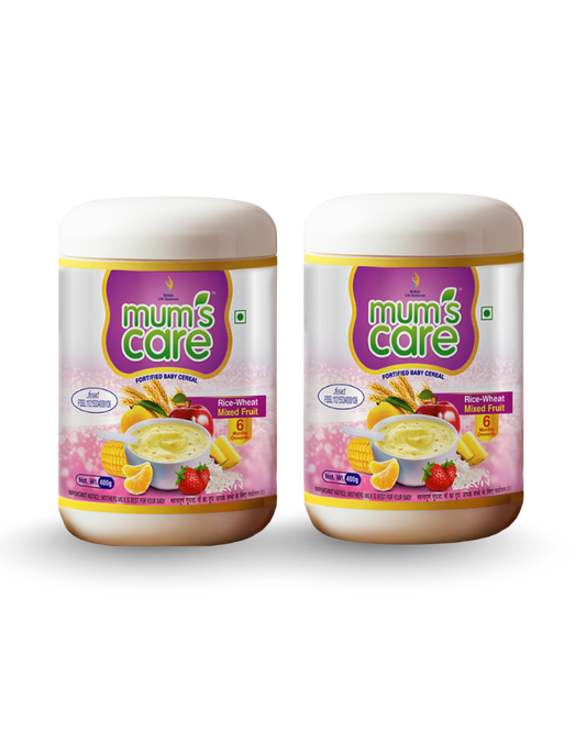 British Life Sciences Mum's Care Cereal - Mixed Fruit | Pack of 2 - 400g Each | Nutritious Baby Cereal with Essential Vitamins, Minerals & Iron | Easy to Digest, Immunity Booster, Healthy Growth & Weight Gain Formula - shopbritishbiologicals