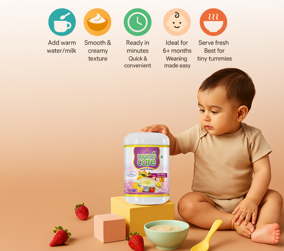 Mum's Care Organic baby cereal | From 6 months | Organic cereal | 23 Essential vitamins & Minerals | 300gm | Mixed Fruit - shopbritishbiologicals