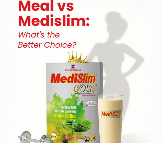 British Biologicals Medislim Gold | Advanced Weight Management Meal Replacement | High Protein, Low Fat & Sugar Free | With Essential Vitamins & Minerals | Garcinia Cambogia, Raspberry, Ketone | 500g Pack - shopbritishbiologicals