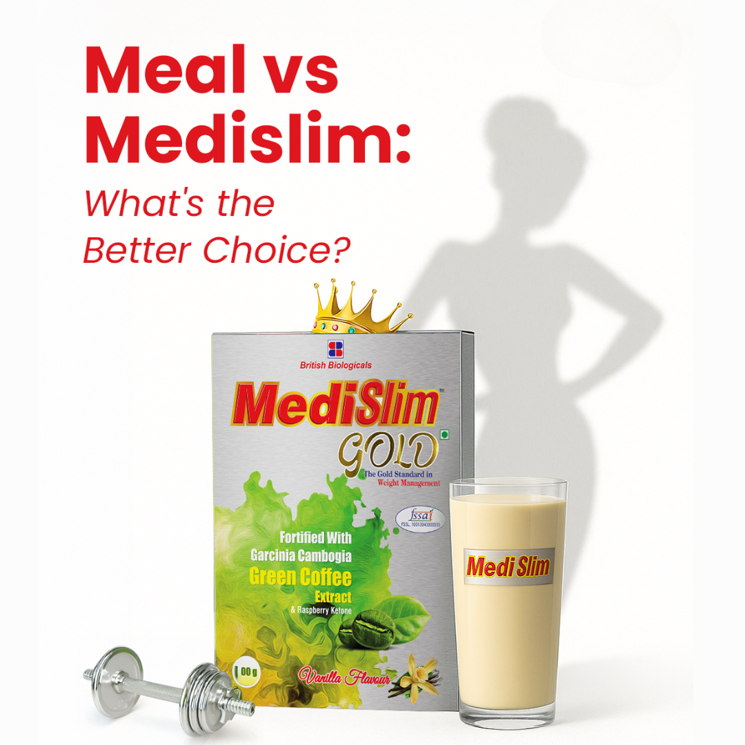 British Biologicals Medislim Gold | Advanced Weight Management Meal Replacement | High Protein, Low Fat & Sugar Free | With Essential Vitamins & Minerals | Garcinia Cambogia, Raspberry, Ketone | 500g Pack - shopbritishbiologicals