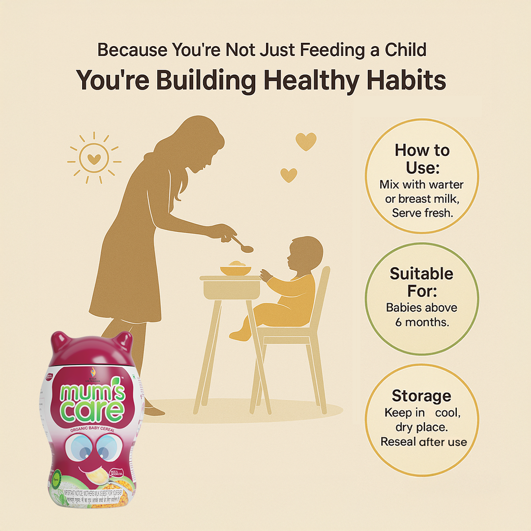 British Life Sciences Mum’s Care Baby Cereal | Rice & Moongdal Cereal | Certified Organic Ingredients | From 6 Month Onwards | Infant Cereal | Protein, Calcium & Iron for Babies | Easy to Digest | Rich in Fibre | 400 gm - shopbritishbiologicals