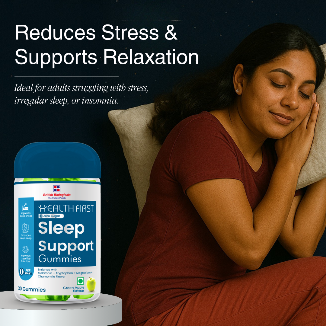 HealthFirst Sleep Gummies with Melatonin, Chamomile & Magnesium | Supports Deep Sleep & Relaxation | Non-Habit Forming, 100% Vegan, ZERO Sugar, Natural Sleep Aid for Men & Women | 30 Gummies - shopbritishbiologicals