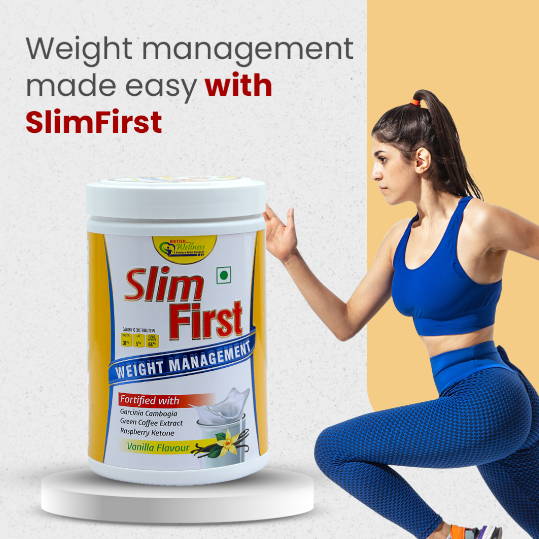 British Life Sciences SlimFirst Weight Management Shake | 32 Essential Nutrients | Whey Protein | Sugar-Free & Gluten-Free | Cholesterol-Free | Digestive Support, Low-Calorie | 400 gm - shopbritishbiologicals