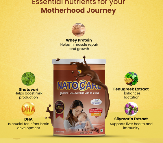 British Life Sciences Natocare Lactation Supplement | Breastfeeding Supplement | Shatavari, Silymarin & Fenugreek Extracts | Healthy Breast Milk Supply | Calcium & Vitamin D | Dutch Chocolate Flavor | 200g - shopbritishbiologicals