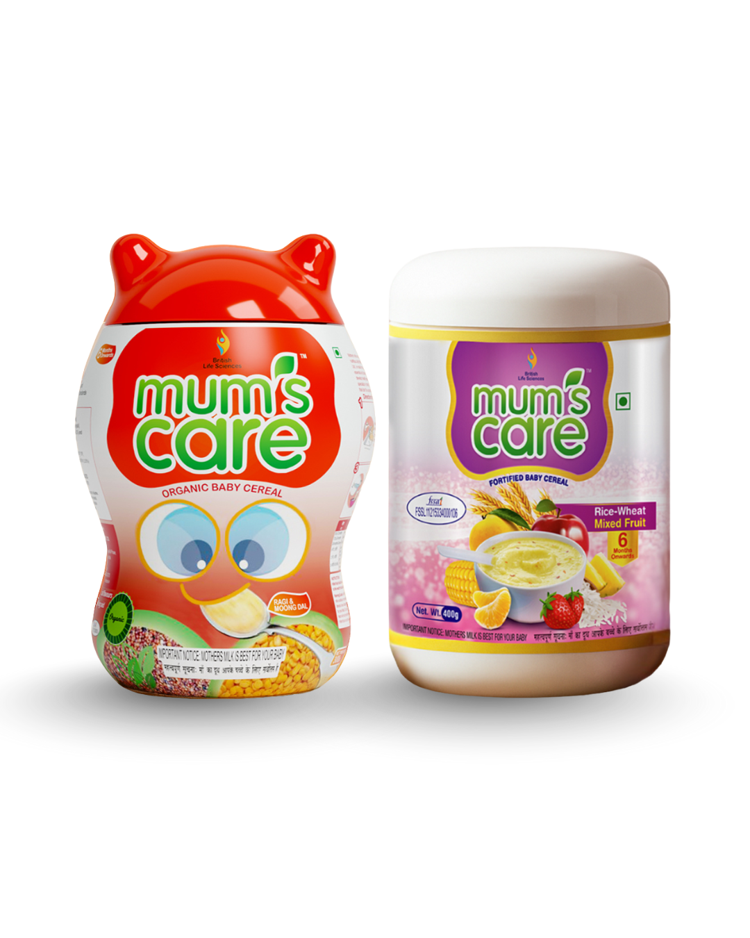 British Life Sciences Mum's Care Cereal - Ragi & Moongdhal | Mixed Fruit | Nutritious Baby Cereal with Calcium, Iron, Vitamins & Protein | Easy Digestion, Immunity Boost & Healthy Weight Gain - shopbritishbiologicals