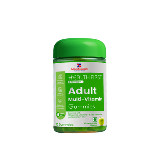 HealthFirst Adult Multivitamin Gummies with 19 Vitamins & Minerals | Supports Immunity, Bone, Heart & Energy | ZERO Sugar, 100% Vegan, No Artificial Colors | Daily Wellness for Men & Women - shopbritishbiologicals