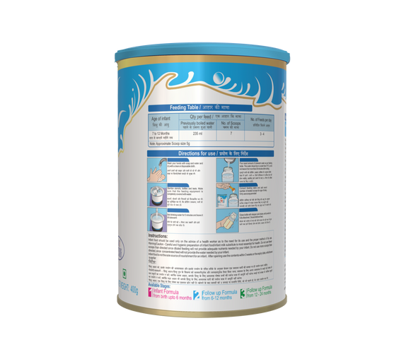 MMS Stage 2 infant milk powder from shopbritishbiologicals, 400g, follow-up formula for 6-12 months with Omega 3 & 6, easy on stomach
