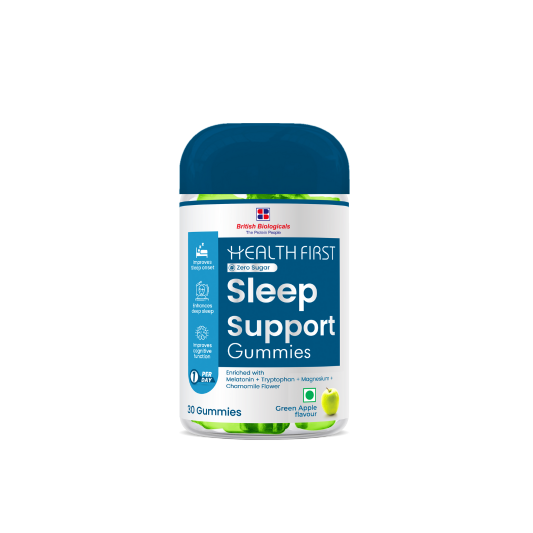 HealthFirst Sleep Gummies with Melatonin, Chamomile & Magnesium | Supports Deep Sleep & Relaxation | Non-Habit Forming, 100% Vegan, ZERO Sugar, Natural Sleep Aid for Men & Women | 30 Gummies - shopbritishbiologicals