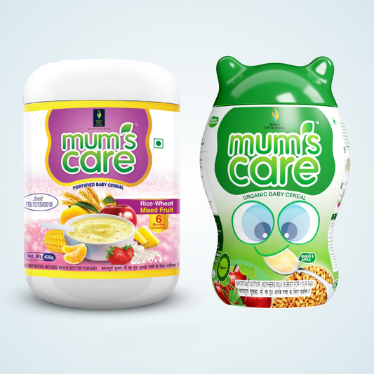 Mum's Care Cereal - Mixed Fruit | Wheat & Apple (Combo Pack) | Nutritious Baby Cereal with Vitamins, Minerals & Iron | Easy Digestion, Boosts Immunity & Healthy Growth