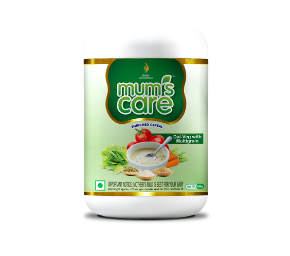 Mum's Care Dal Veg Multigrain Baby Cereal – Nutritious & Delicious Instant Food for Growing Babies Rich in Iron, Calcium & Protein | NO Added Colours & Flavours | 300g | 6 month Onwards