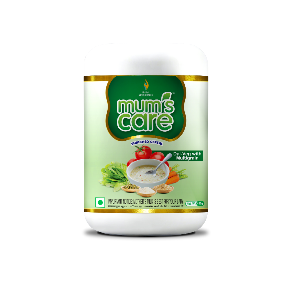 Mum's Care Dal Veg Multigrain Baby Cereal – Nutritious & Delicious Instant Food for Growing Babies Rich in Iron, Calcium & Protein | NO Added Colours & Flavours | 300g | 6 month Onwards