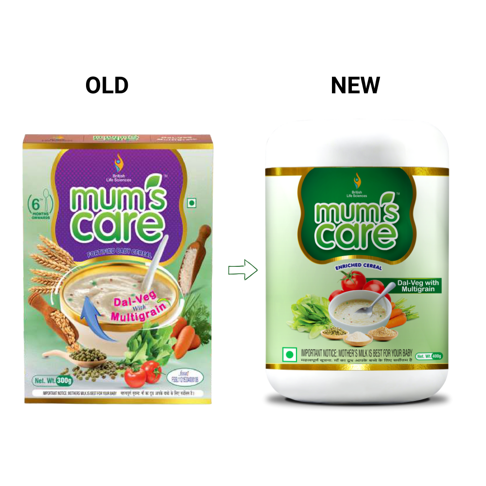 Mum's Care Dal Veg Multigrain Baby Cereal – Nutritious & Delicious Instant Food for Growing Babies Rich in Iron, Calcium & Protein | NO Added Colours & Flavours | 300g | 6 month Onwards